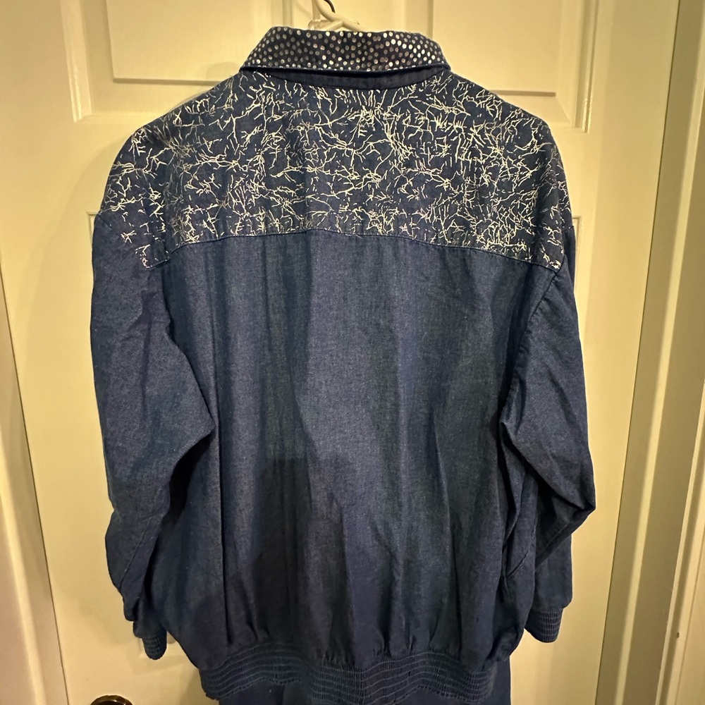 Jordana Blue Pantsuit with Intricate Design